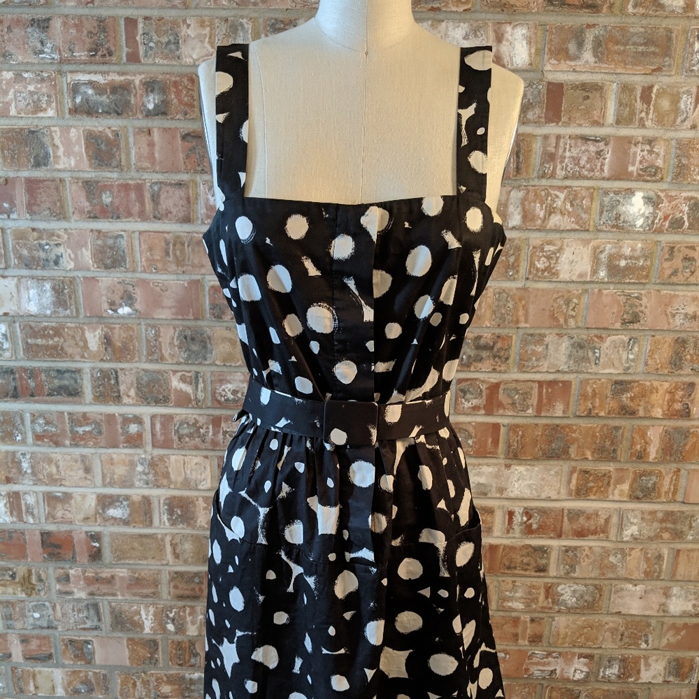 Theory Black and White Print Dress